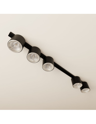 Listwa Oświetleniowa NANO 5 GU10 - Czarna, Minimalistyczna z 5 Reflektorami do Nowoczesnych Wnętrz