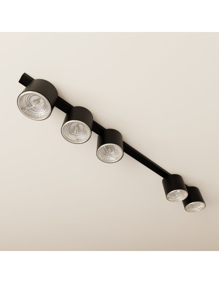 Listwa Oświetleniowa NANO 5 GU10 - Czarna, Minimalistyczna z 5 Reflektorami do Nowoczesnych Wnętrz