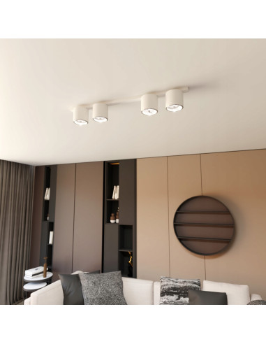 Lampa sufitowa NANO 4-punktowa GU10 w białym kolorze - nowoczesne oświetlenie do biur i minimalistycznych wnętrz