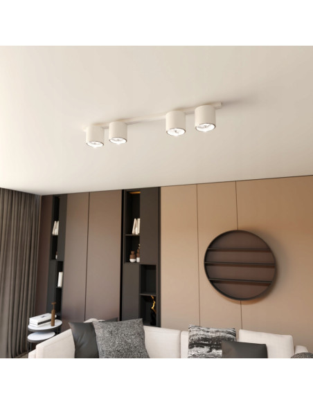 Lampa sufitowa NANO 4-punktowa GU10 w białym kolorze - nowoczesne oświetlenie do biur i minimalistycznych wnętrz