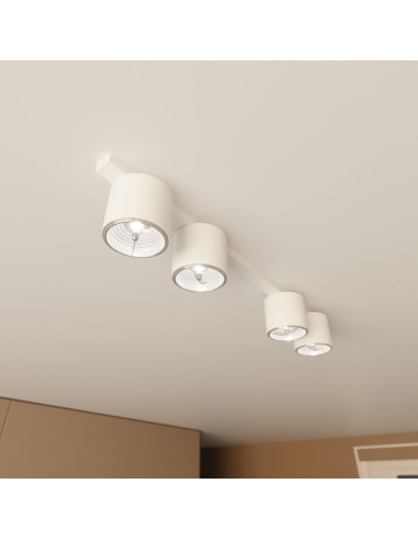 Lampa sufitowa NANO 4-punktowa GU10 w białym kolorze - nowoczesne oświetlenie do biur i minimalistycznych wnętrz