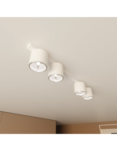 Lampa sufitowa NANO 4-punktowa GU10 w białym kolorze - nowoczesne oświetlenie do biur i minimalistycznych wnętrz