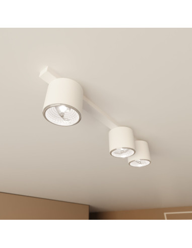 Lampa sufitowa NANO 3 WHITE – nowoczesny plafon z 3 źródłami światła GU10 w minimalistycznym stylu dla eleganckich wnętrz