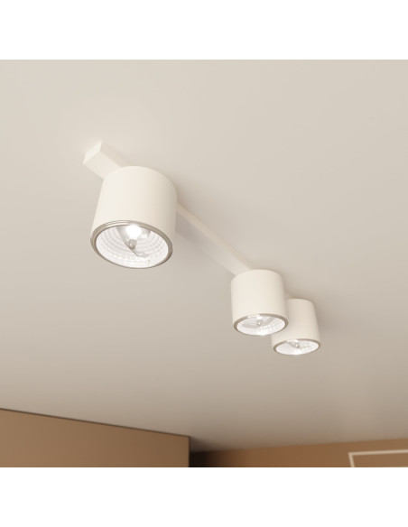 Lampa sufitowa NANO 3 WHITE – nowoczesny plafon z 3 źródłami światła GU10 w minimalistycznym stylu dla eleganckich wnętrz