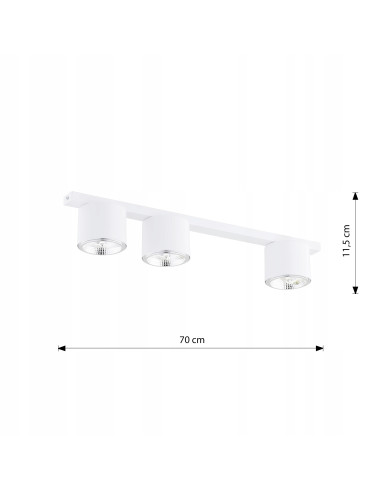 Lampa sufitowa NANO 3 WHITE – nowoczesny plafon z 3 źródłami światła GU10 w minimalistycznym stylu dla eleganckich wnętrz