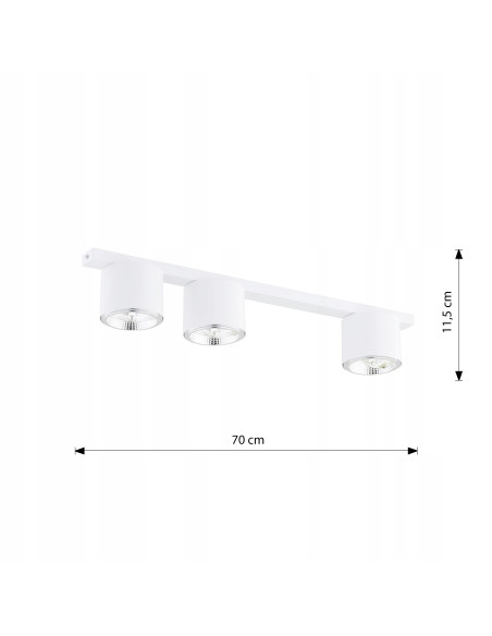 Lampa sufitowa NANO 3 WHITE – nowoczesny plafon z 3 źródłami światła GU10 w minimalistycznym stylu dla eleganckich wnętrz