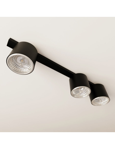 Plafon sufitowy NANO 3xGU10 w kolorze czarnym - nowoczesny design do biura, kuchni i salonu