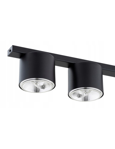 Plafon sufitowy NANO 3xGU10 w kolorze czarnym - nowoczesny design do biura, kuchni i salonu