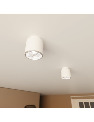 Reflektor sufitowy NANO 1 WHITE AR-111 - elegancki punkt świetlny z metalu, idealny do nowoczesnych wnętrz.