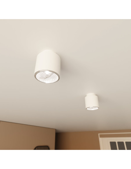 Reflektor sufitowy NANO 1 WHITE AR-111 - elegancki punkt świetlny z metalu, idealny do nowoczesnych wnętrz.