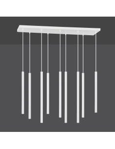 Lampa sufitowa SELTER 9 WHITE - Nowoczesny design z 9 punktami świetlnymi do salonu, biura i jadalni - Emibig