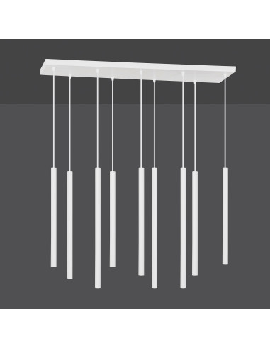 Lampa sufitowa SELTER 9 WHITE - Nowoczesny design z 9 punktami świetlnymi do salonu, biura i jadalni - Emibig
