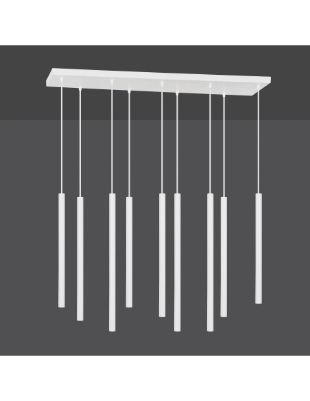 Lampa sufitowa SELTER 9 WHITE - Nowoczesny design z 9 punktami świetlnymi do salonu, biura i jadalni - Emibig