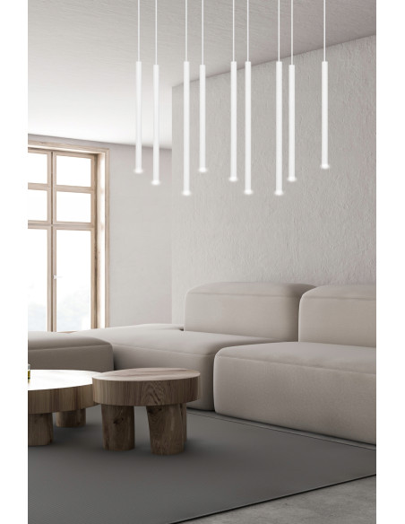 Lampa sufitowa SELTER 9 WHITE - Nowoczesny design z 9 punktami świetlnymi do salonu, biura i jadalni - Emibig