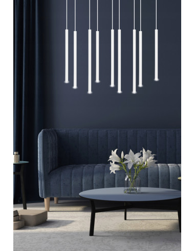 Lampa sufitowa SELTER 9 WHITE - Nowoczesny design z 9 punktami świetlnymi do salonu, biura i jadalni - Emibig