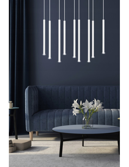 Lampa sufitowa SELTER 9 WHITE - Nowoczesny design z 9 punktami świetlnymi do salonu, biura i jadalni - Emibig