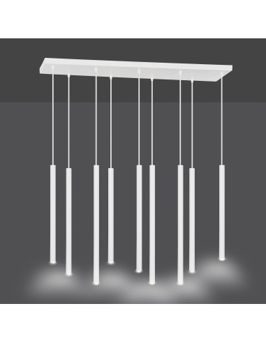 Lampa sufitowa SELTER 9 WHITE - Nowoczesny design z 9 punktami świetlnymi do salonu, biura i jadalni - Emibig