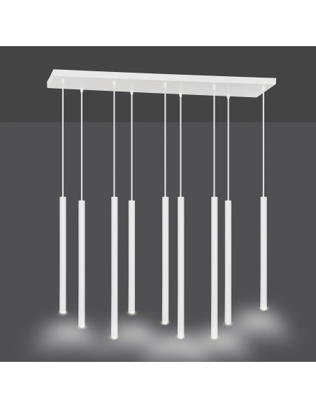 Lampa sufitowa SELTER 9 WHITE - Nowoczesny design z 9 punktami świetlnymi do salonu, biura i jadalni - Emibig