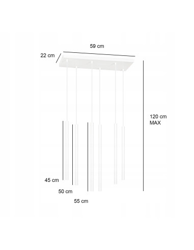 Lampa sufitowa SELTER 6 WHITE - Nowoczesne oświetlenie z 6 punktami świetlnymi do eleganckich wnętrz.