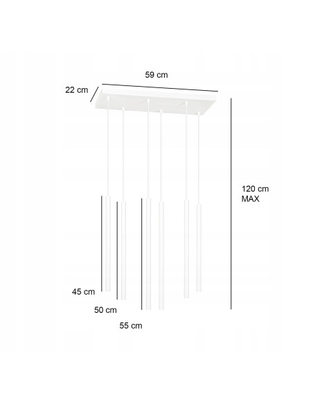 Lampa sufitowa SELTER 6 WHITE - Nowoczesne oświetlenie z 6 punktami świetlnymi do eleganckich wnętrz.