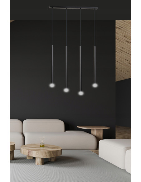 Lampa sufitowa SELTER G9 czarna z 4 punktami świetlnymi - nowoczesne oświetlenie do każdego wnętrza