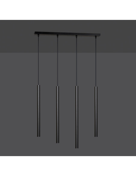 Lampa sufitowa SELTER G9 czarna z 4 punktami świetlnymi - nowoczesne oświetlenie do każdego wnętrza