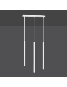 Lampa wisząca SELTER 3 WHITE - nowoczesny metalowy żyrandol do biura i salonu, 3 źródła światła, elegancki design.