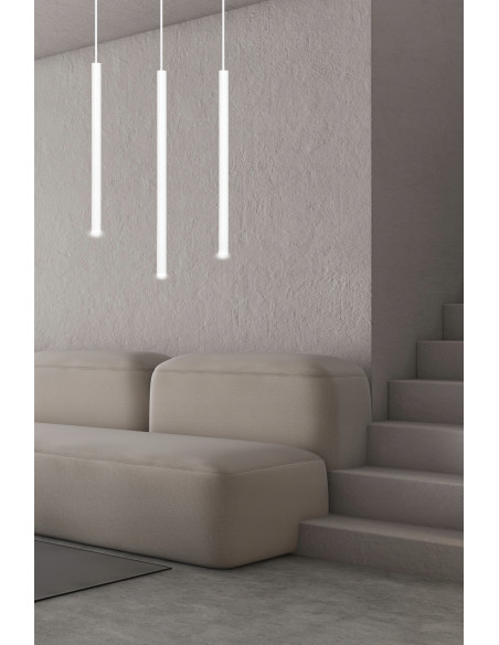 Lampa wisząca SELTER 3 WHITE - nowoczesny metalowy żyrandol do biura i salonu, 3 źródła światła, elegancki design.