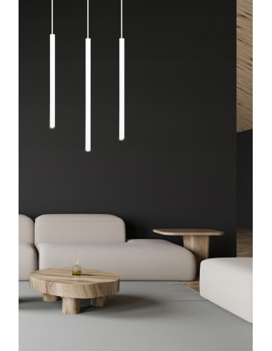 Lampa wisząca SELTER 3 WHITE - nowoczesny metalowy żyrandol do biura i salonu, 3 źródła światła, elegancki design.