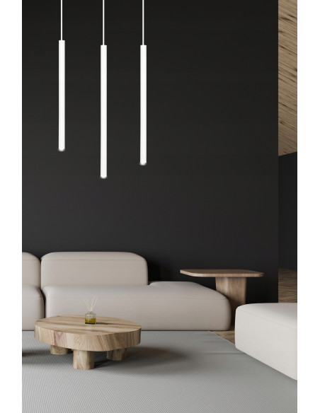 Lampa wisząca SELTER 3 WHITE - nowoczesny metalowy żyrandol do biura i salonu, 3 źródła światła, elegancki design.