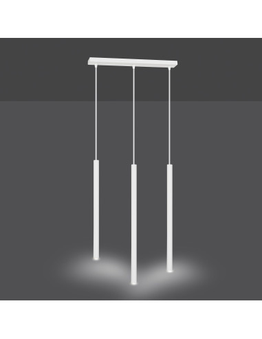 Lampa wisząca SELTER 3 WHITE - nowoczesny metalowy żyrandol do biura i salonu, 3 źródła światła, elegancki design.