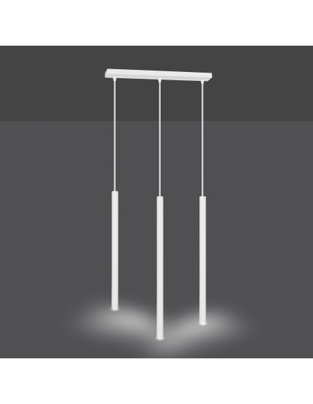 Lampa wisząca SELTER 3 WHITE - nowoczesny metalowy żyrandol do biura i salonu, 3 źródła światła, elegancki design.