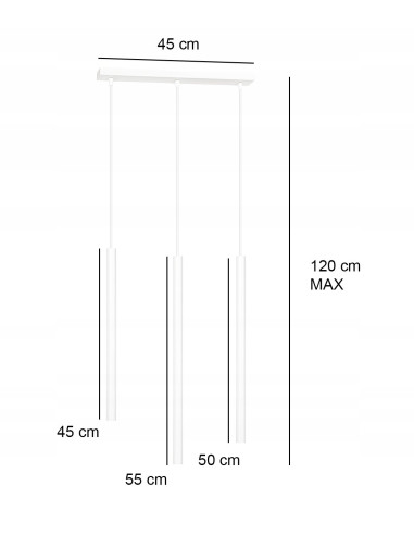 Lampa wisząca SELTER 3 WHITE - nowoczesny metalowy żyrandol do biura i salonu, 3 źródła światła, elegancki design.