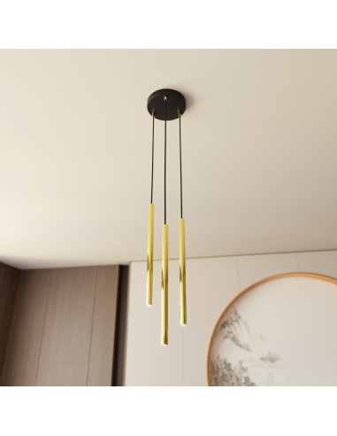 Lampa sufitowa SELTER 3 PREMIUM GOLD - nowoczesna lampa w stylu glamour z trzema punktami świetlnymi