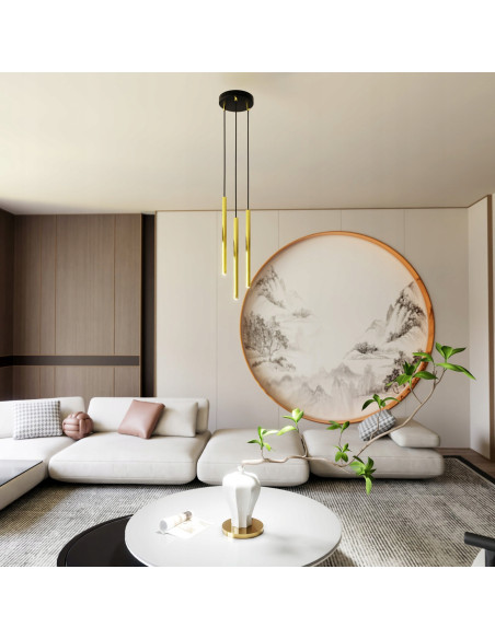 Lampa sufitowa SELTER 3 PREMIUM GOLD - nowoczesna lampa w stylu glamour z trzema punktami świetlnymi