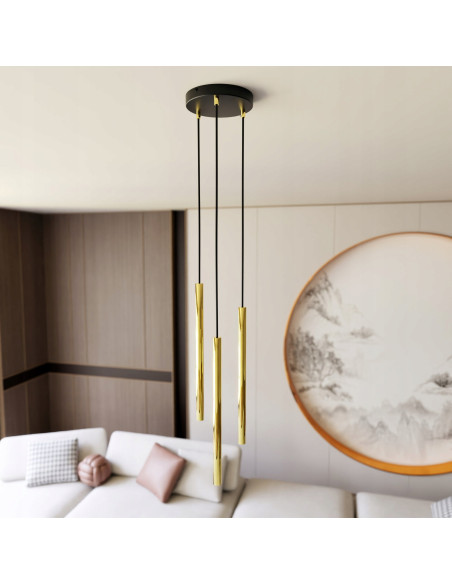 Lampa sufitowa SELTER 3 PREMIUM GOLD - nowoczesna lampa w stylu glamour z trzema punktami świetlnymi