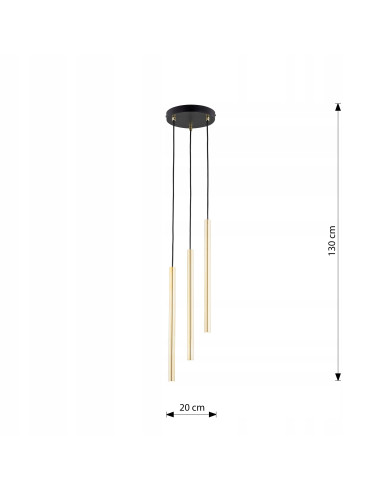 Lampa sufitowa SELTER 3 PREMIUM GOLD - nowoczesna lampa w stylu glamour z trzema punktami świetlnymi