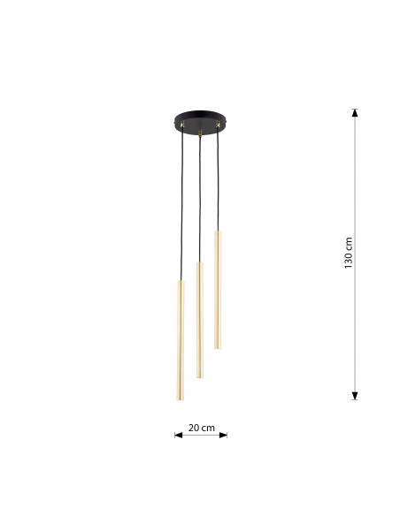 Lampa sufitowa SELTER 3 PREMIUM GOLD - nowoczesna lampa w stylu glamour z trzema punktami świetlnymi