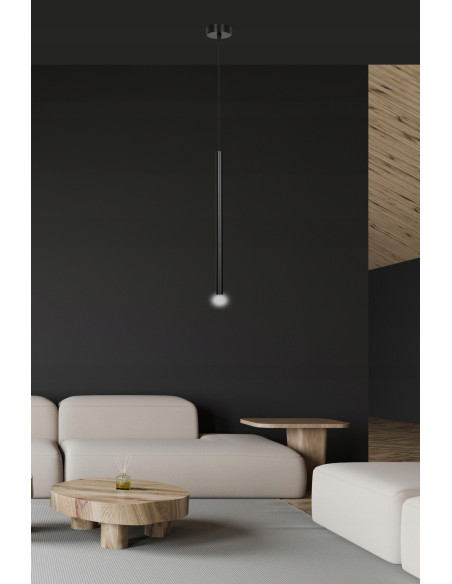 Nowoczesna lampa sufitowa Selter 1 w kolorze czarnym, 120 cm - eleganckie oświetlenie do kuchni, jadalni i salonu.