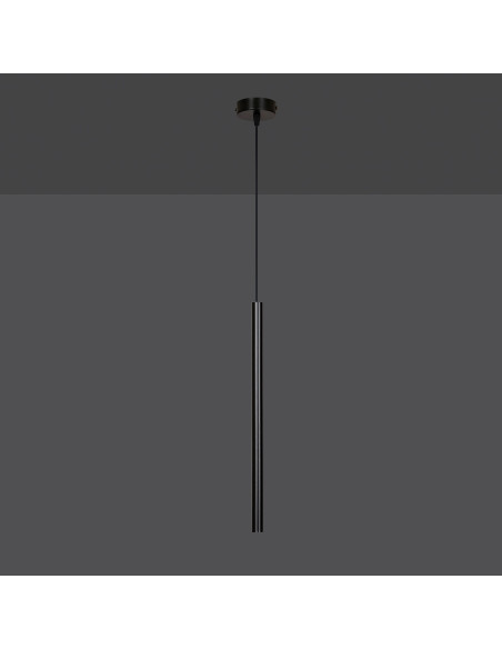 Nowoczesna lampa sufitowa Selter 1 w kolorze czarnym, 120 cm - eleganckie oświetlenie do kuchni, jadalni i salonu.