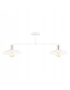 Plafon SPIRIT 2 - Eleganckie Biało-Złote Oświetlenie do Jadalni z Metalowymi Kloszami