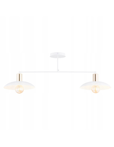 Plafon SPIRIT 2 - Eleganckie Biało-Złote Oświetlenie do Jadalni z Metalowymi Kloszami