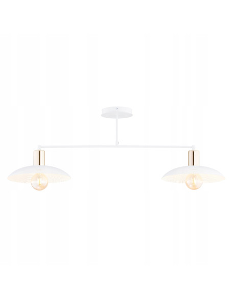 Plafon SPIRIT 2 - Eleganckie Biało-Złote Oświetlenie do Jadalni z Metalowymi Kloszami