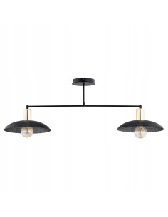 Elegancka lampa wisząca SPIRIT 2 BLACK - nowoczesny plafon z metalowymi kloszami do biura, kuchni i salonu