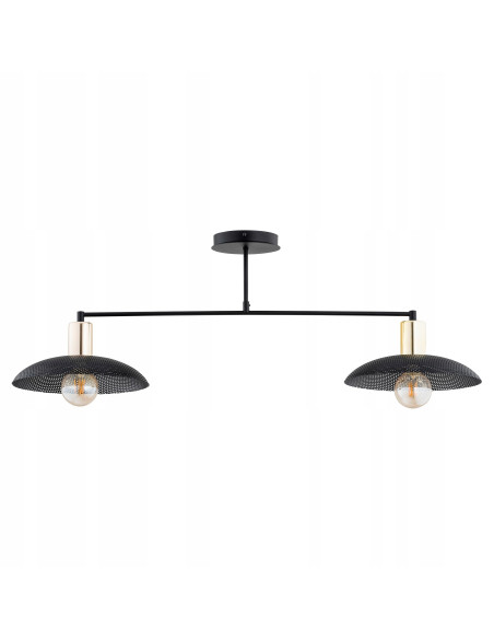 Elegancka lampa wisząca SPIRIT 2 BLACK - nowoczesny plafon z metalowymi kloszami do biura, kuchni i salonu