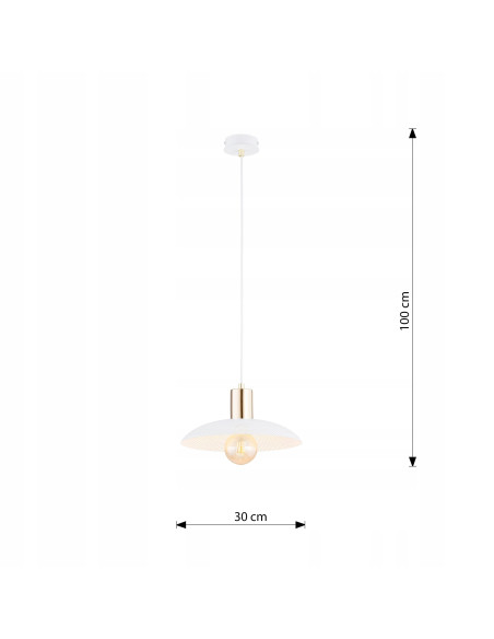 Lampa wisząca SPIRIT 1 Biała - eleganckie oświetlenie do kuchni i jadalni z siateczkowym kloszem w nowoczesnym stylu