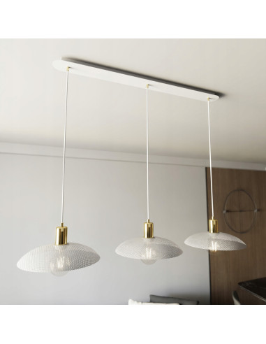 Lampa wisząca SPIRIT 3 WHITE z siateczkowym kloszem – elegancja w nowoczesnym stylu do każdego wnętrza