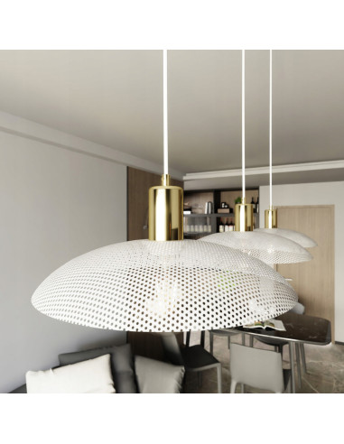 Lampa wisząca SPIRIT 3 WHITE z siateczkowym kloszem – elegancja w nowoczesnym stylu do każdego wnętrza