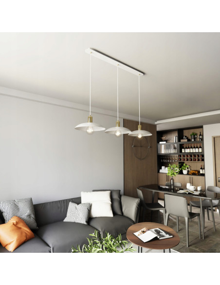 Lampa wisząca SPIRIT 3 WHITE z siateczkowym kloszem – elegancja w nowoczesnym stylu do każdego wnętrza