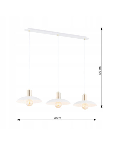 Lampa wisząca SPIRIT 3 WHITE z siateczkowym kloszem – elegancja w nowoczesnym stylu do każdego wnętrza